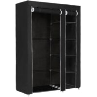 Armoire de Rangement, Penderie de vêtement Pliable en Tissu Non-tissé, 110 x 45 x 175 cm, Noir LSF007