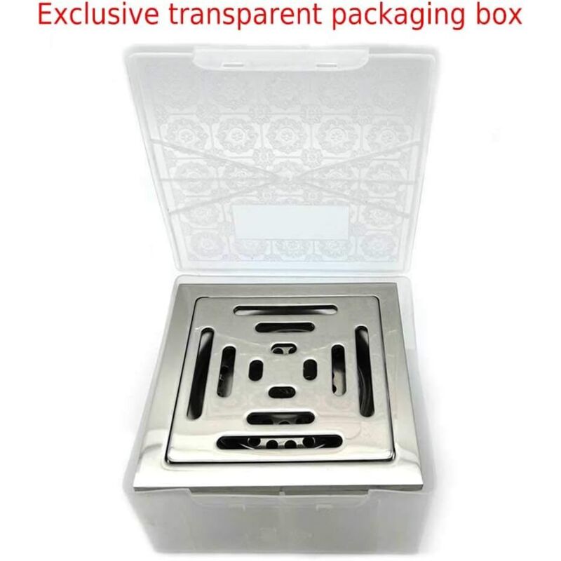 Grille De Siphon Carrée Anti-Odeurs 6,8x6,8x4,5 Cm - Acier Inoxydable - Pour Douche, Salle De Bain, Cuisine