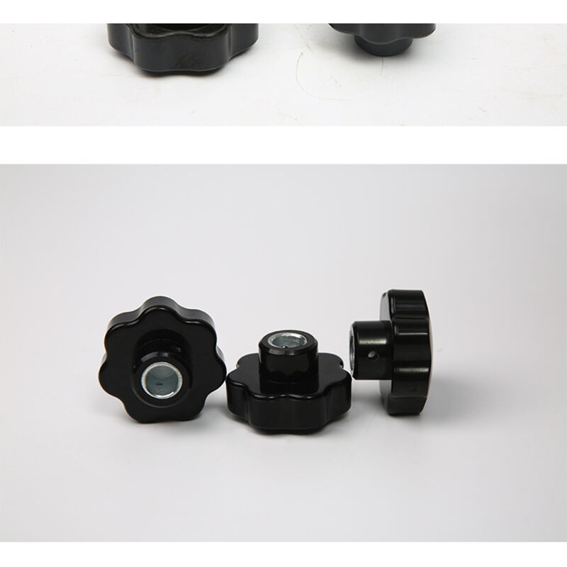 2 écrous Moletés Bouton Poignée Filetés M8 - Noir - Marque Uxcell - Neuf Sous Emballage