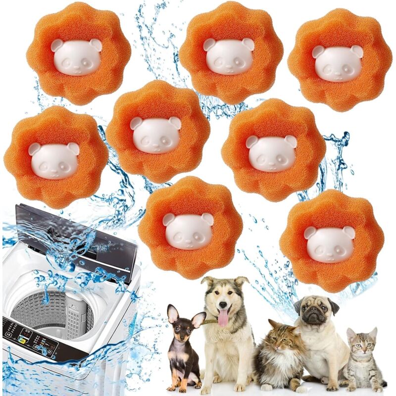 Lot De 5 Boules Anti-Poils Pour Machine à Laver - Réutilisables, Polyuréthane Micro-poreux, Capture Poils D'Animaux Et Peluches