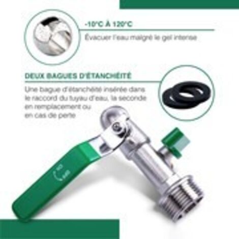 Double Robinet En Laiton 1/2" - Avec Raccord De Tuyau - Robinet Jardin Et Industrie, Deux Sorties