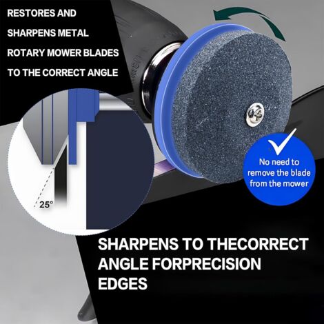Lot De 2 Aiguiseurs Pour Lames De Tondeuse à Gazon - Compatible Avec La Plupart Des Modèles, Fixation Sur Perceuse, Facile