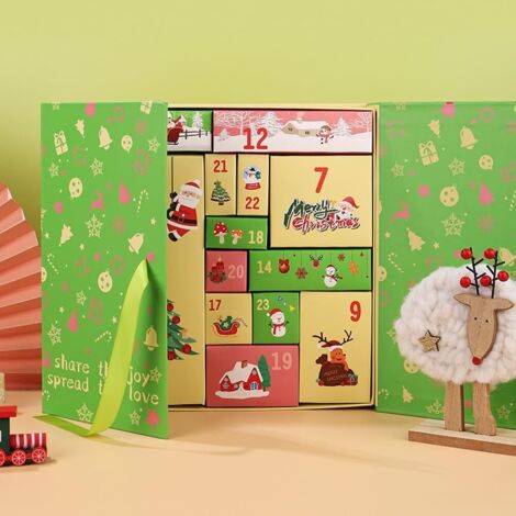 Lot De 5 Calendriers De L'Avent Vides à Remplir - 24 Cases - En Carton, Dimensions ~25x17cm - Pour Noël, à Personnaliser