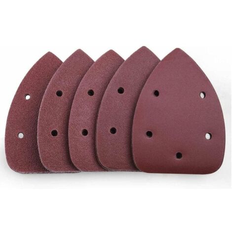 Lot de 50 feuilles abrasives 140x90mm – Assortiment grains 40/60/80/100/240 – Fixation velcro – Pour ponçage bois, métal, plastique – Tacklife (1/8)