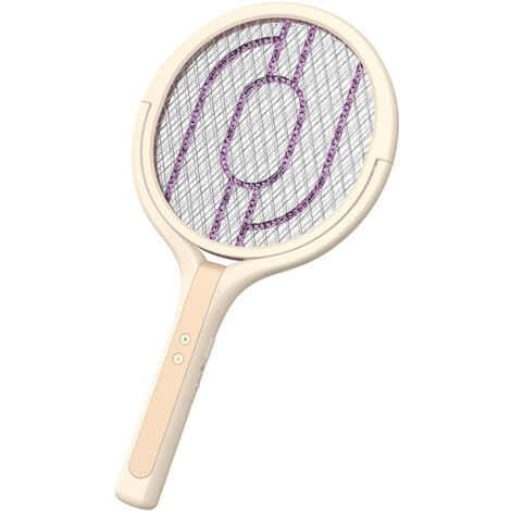 Raquette Électrique Insectes Rechargeable Avec Tête Rotative Et Rallonge Télescopique - Tue Mouches Moustiques