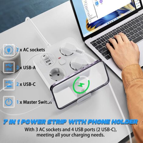 Pro Elec : Multiprise 2 Voies + 2 Ports USB, Petite Taille Mais Costaude
