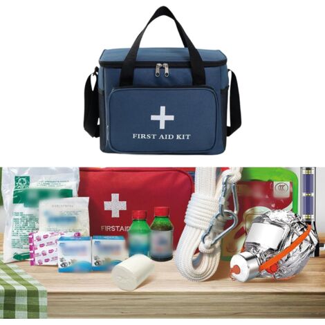 Trousse De Premiers Secours Vide Grande Capacité - Sac D'Urgence Robuste Rouge Multi-Poches Pour Plein Air, Camping Et Navigation
