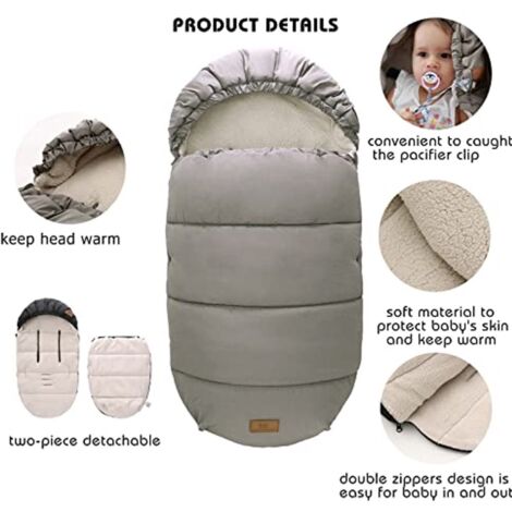 ByBoom Couverture Enveloppante Hiver Bébé - Universelle Pour Sièges Auto, Poussettes Et Landos Avec Ours