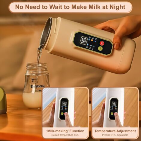 Mini Bouilloire Voyage Portable 450 Ml – 4 Températures Réglables, Acier Inox 304, Arrêt Auto, Idéale Pour Thé, Café Ou Bébé En Déplacement