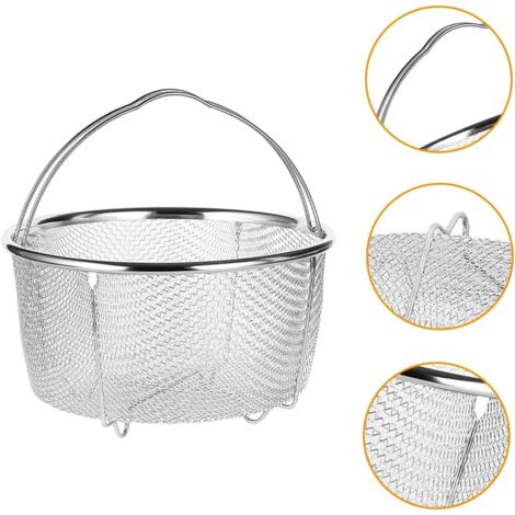 DECARETA Panier Vapeur Inox 20 Cm – Acier 304 – Poignée Amovible – Cuisson Riz Légumes Ramen Pâtes