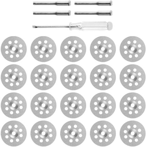 Lot De 20 Mini Disques Diamantés 22 Mm – Avec Mandrin, Parfaits Pour Outil Rotatif