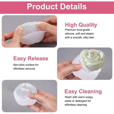 Moule Silicone Fleur Lotus 3D Pour Plâtre, Savon, Résine - Neuf