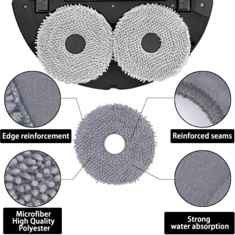 Lot de 4 serpillères de rechange pour aspirateur robot