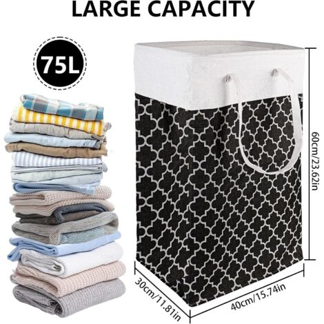 Larpur Lot de 2 paniers à linge en maille avec poignées pliables pour Larpur Lot de 2 paniers à linge en maille avec poignées pliables pour