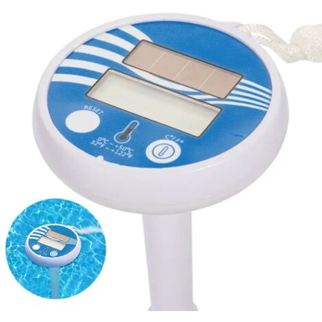 Thermomètre Flottant Pour Piscine Et Spa | Sonde Avec Cordon | Lecture Facile -12°C à 49°C | Matériau PVC Durable - 10