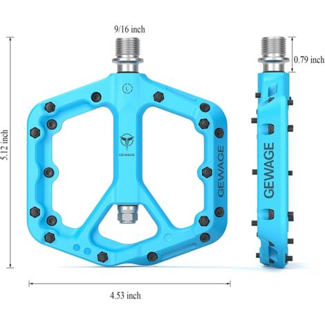 Pédales Plates VTT En Nylon - Antidérapantes, Légères, Axe 9/16 Pouces