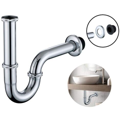 ONECE Siphon Lavabo Universel Acier Inoxydable – Réglable En Hauteur 150-230 Mm – Anti-Odeurs & Anti-Insectes – Chromé Brillant 1-1/4" X 32 Mm