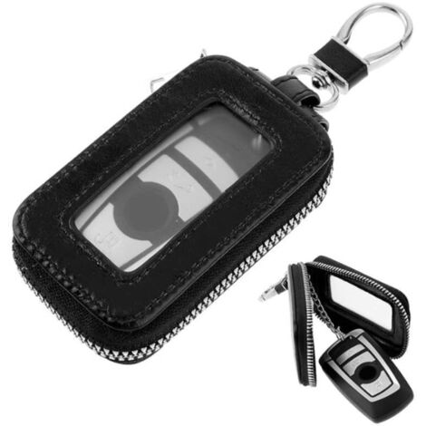 Étui De Clé De Voiture Pour Homme Et Femme - Porte-clés Rétro Portable - Porte-clés De Voiture - Chaîne En Cuir - Fermeture éclair - Porte-monnaie