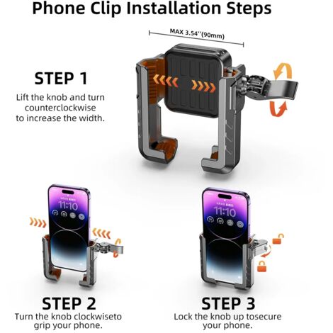 Support De Téléphone Pour Vélo Et Moto : Rotation à 360°, Stable Et Securise Facile A Installer Et A Retirer Compatible Avec Iphone 1615 Samsung Et Smartphones De 47 A 7 Pouces 92279174