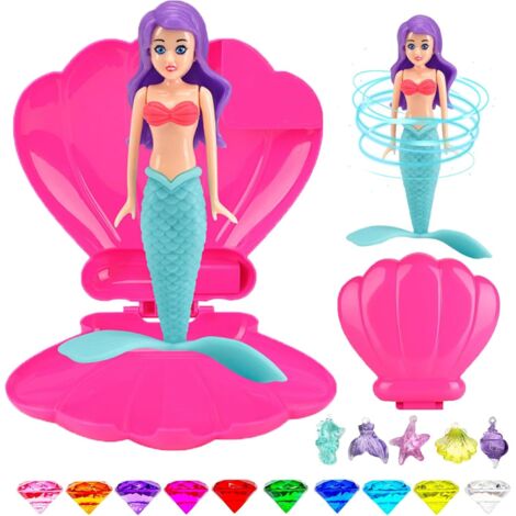 19 Pièces Jeu De Piscine Sirène – 2 Coquillages, 2 Sirènes Et 15 Diamants – Jouet De Plongée Et Entraînement Pour Bain, Piscine, Plage – Cadeau Enfant