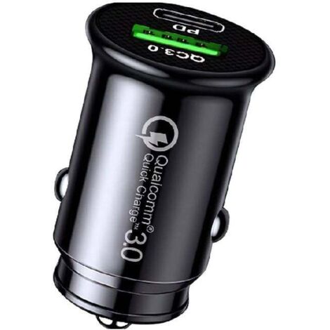Chargeur de voiture 2 ports USB, mini prise USB 12 V, adaptateur universel allume-cigare Type-C PD QC3.0 (1/5)