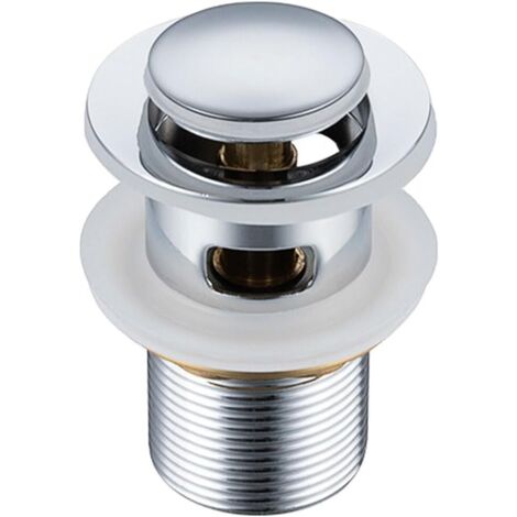 Bonde de lavabo avec trop-plein, bonde universelle, clapet POP UP pour lavabos, bonde de lavabo avec trop-plein (avec trou) (1/4)