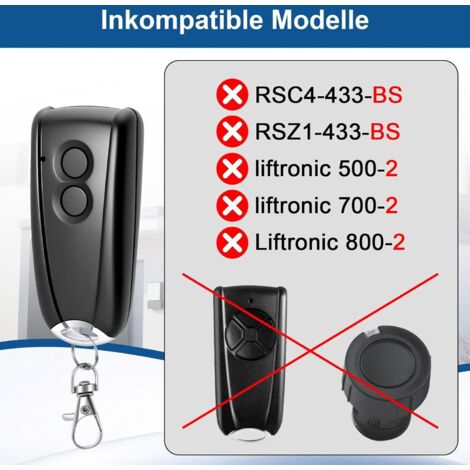 Lot De 2 Télécommandes De Porte De Garage 433,92 MHz Pour Portail Telecommande De Remplacement Pour Portail Electrique~p144609187