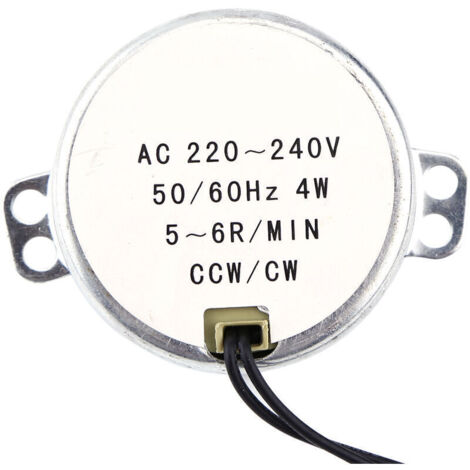 1pc 220-240V AC Moteur synchrone Motoréducteur 4W CW/CCW (5-6RPM) (1/3)