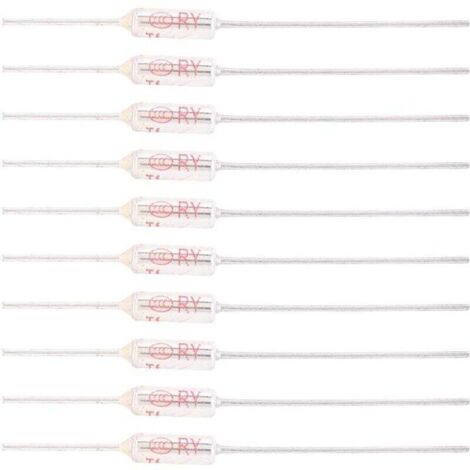 Lot de 10 fusibles thermiques 250V 10A 216°C - Protection contre les surchauffes - Compatible appareils électroménagers et industriels