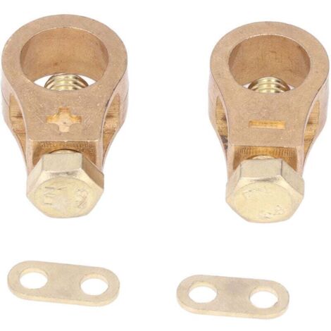 2pcs Terminal de la batterie de la voiture Bordeau de câble de câble Copper Corper Connecteur Connecteur Pinces Auto Accessoires (1/4)