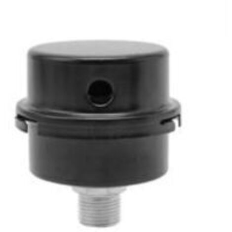 Silencieux de Filtre à Air, Filetage 3/8" 16mm Filtre Silencieux Pièces pour Compresseur d'Air, Noir (Rond - Métal) (1/4)