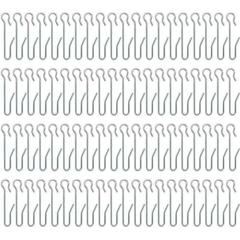 80 Pièces Crochets à Rideaux en métal,Crochets de Rideaux,Crochets agrafes pour Rideaux,pour Rideau de Fenêtre, Rideau de Douche(47 10mm) (1/4)