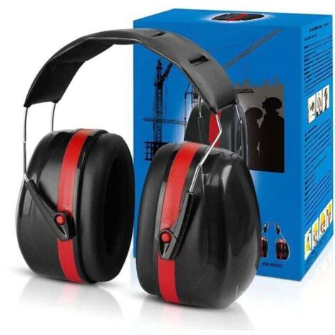 Casque Anti Bruit Pliable Réglable, Ultrixe, avec Une Atténuation de SNR 34dB, Protection auditive de travail, Confortable Adulte, Serre-tête Souple pour Milieu Bruyant ou Stressant-Rouge (1/5)