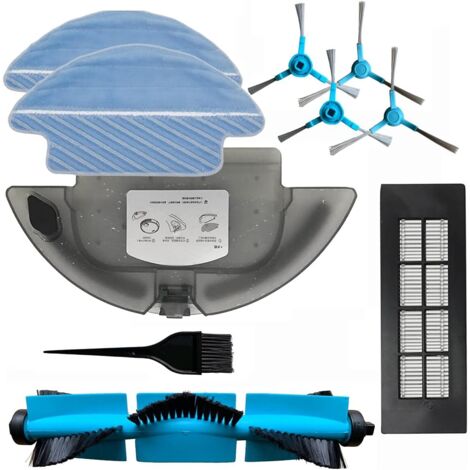 1 réservoir d'eau + 1 Chiffon de Nettoyage + 2 brosses latérales + 1 Brosse Principale + 1 Pinceau pour Cecotec Conga Série 3090 Robot aspirateur Pièces de Rechange pour réservoir d'eau (1/2)