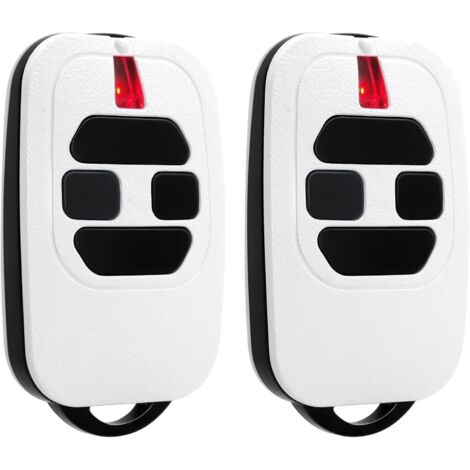 Lot de 2 télécommandes de portail 433,92 MHz compatibles avec les télécommandes de porte de garage GTI2/4, GT2/4, Mio TR2/4, Mio TR2N/4N (2, blanches) (1/5)