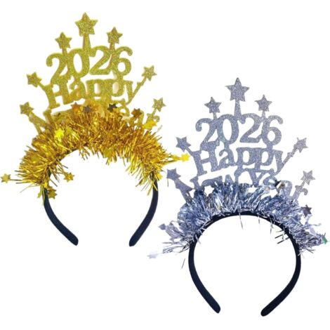 Bandeau du Nouvel An – 2 Accessoires Chapeau pour une Bonne Année 2026, pour les fêtes, célébrations, soirées et traditions familiales (1/5)