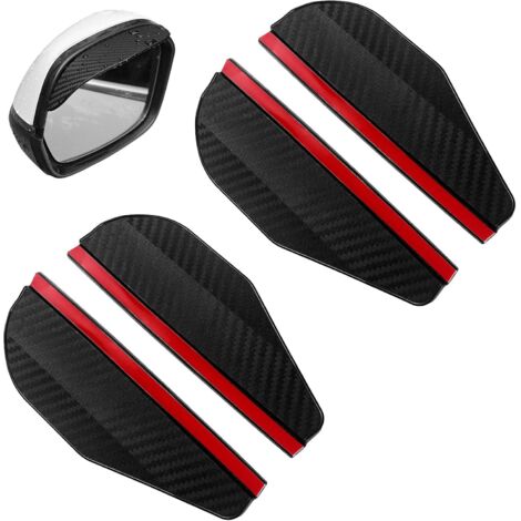 Lot de 2 paires de rétroviseurs de voiture - Protection contre la pluie - Accessoire de voiture - Pare-soleil - Fibre de carbone - Universel - Pour voitures, SUV, camions (1/5)