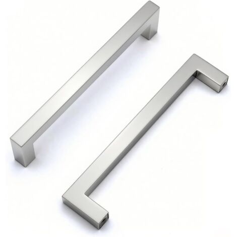 2 Pièces Poignee de Meuble Cuisine, Poignée Meuble Poignée Tiroir Argent en Acier Inoxydable Poignée de Porte de Placard Entraxe 160mm Avec des Vis (1/5)
