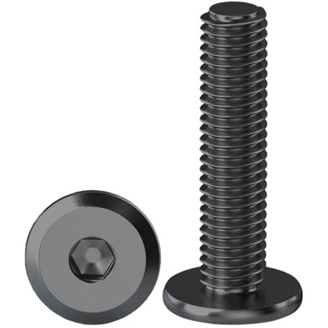 10 Pièces Vis à Tête Plate Avec Six Pans Creux Noir M8 X 25 mm Boulons à Tête Plate Hexagonale en Acier Inoxydable A2 V2A Vis à Tête Cylindrique Hexagonale à Bride Boulons Allen
