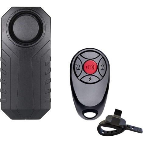 Mengshen Alarme de vélo améliorée 113 dB - Forte et étanche - Alarme de moto sans fil avec capteur de mouvement à distance - Anti-vol - Vibration - Pour la sécurité du