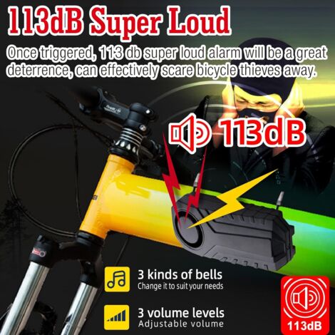 Mengshen Alarme Vélo Puissante 113dB - Kit 4 Capteurs Sans Fil + 2 Télécommandes, Antivol Avec Détecteur Vibration Pour Vélo, Scooter, Voiture
