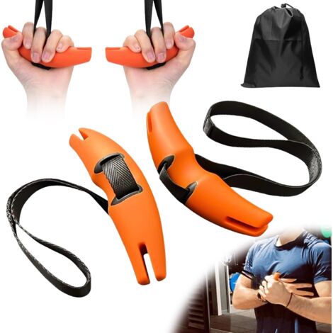 1 paire de poignées de fitness, poignée d'aviron avec bande de résistance réglable, câble poignées fixables à barres de traction, haltères, machines, rameurs, machines d'entraînement (1/5)