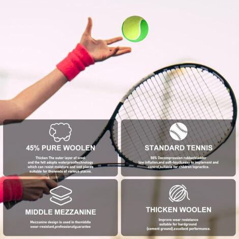 Lot De 12 Balles De Tennis Stage 1 Point Vert - 25% Plus Lentes, Pour Enfants Débutants, Avec Sac