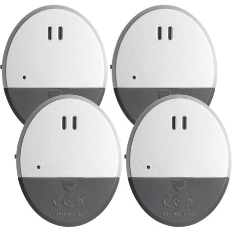 Lot de 4 alarmes de fenêtre ultra fines avec alarme bruyante de 130 dB, détecteur de bris de verre, alarme de porte, alarme de fenêtre, mini système d'alarme autocollant avec capteur de vibration