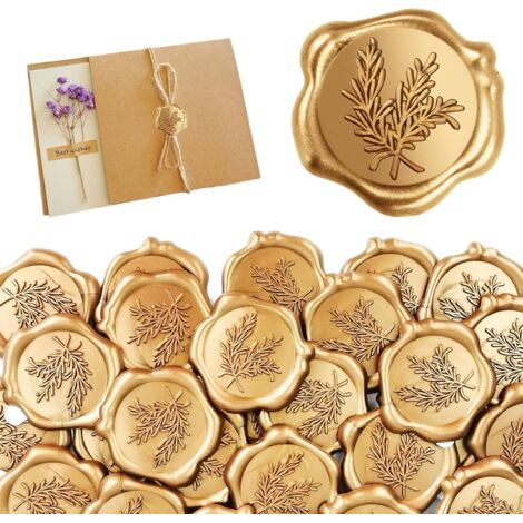 50 Pièces Sceau De Cire Autocollants Dorés,Sceau De Cire Personnalisé Cachet De Cire,Sceau Cire,Sceau Cire Personnalisé,Cachet De Cire,Avec Poignée En Bois, Pour Mariages, Invitation, Lettres, Cadeaux (1/5)