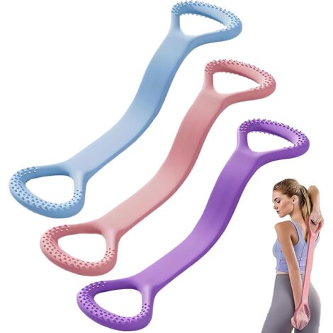 Lot De 3 Bandes De Résistance en Forme De 8 Bandes De Résistance,Bande De Resistance Fitness,Elastique Sport,Bande Elastique,pour Le Yoga,Le Pilates Et Les Étirements,Entraînement À Domicile (1/5)