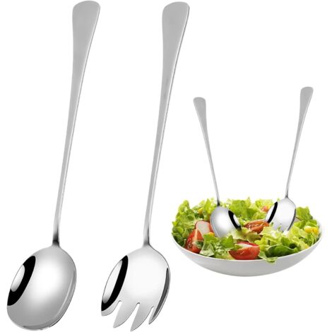 2 Pcs Couverts À Salade,Couvert A Salade,Couverts À Salade En Acier Inoxydable,Couverts Salade,Couvert Salade,Couverts Salade À Longs Manches,Couverts À Salade Inox Pour Cuisine, Salle À Manger