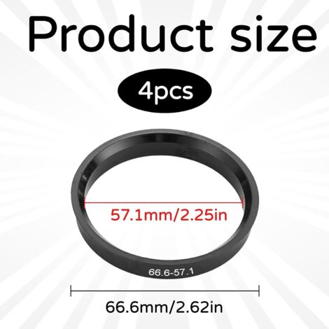 4 Bagues De Centrage De Moyeu En Polycarbonate - OD 64,1 Mm / ID 57,1 Mm - Élimine Les Vibrations Roue