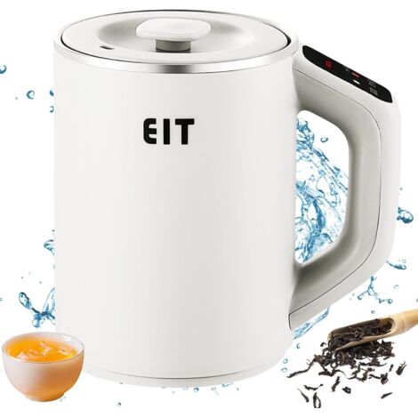 Bouilloire de 800 ml - Petite bouilloire de voyage 300 W - Ébullition rapide 5 minutes - Bouilloire de voyage - Petite bouilloire de camping portable pour thé et café (blanc)