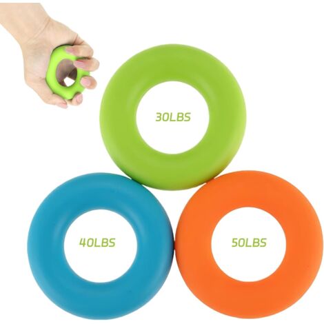 3 Pièces Main Grip Anneaux Ronds, Hand Grip Strengthener, Renforcement De La Préhension, Renfort De Doigts Exerciseur, Pour L'entraînement Musculaire, L'escalade Et Le Fitness (30/40/50LB